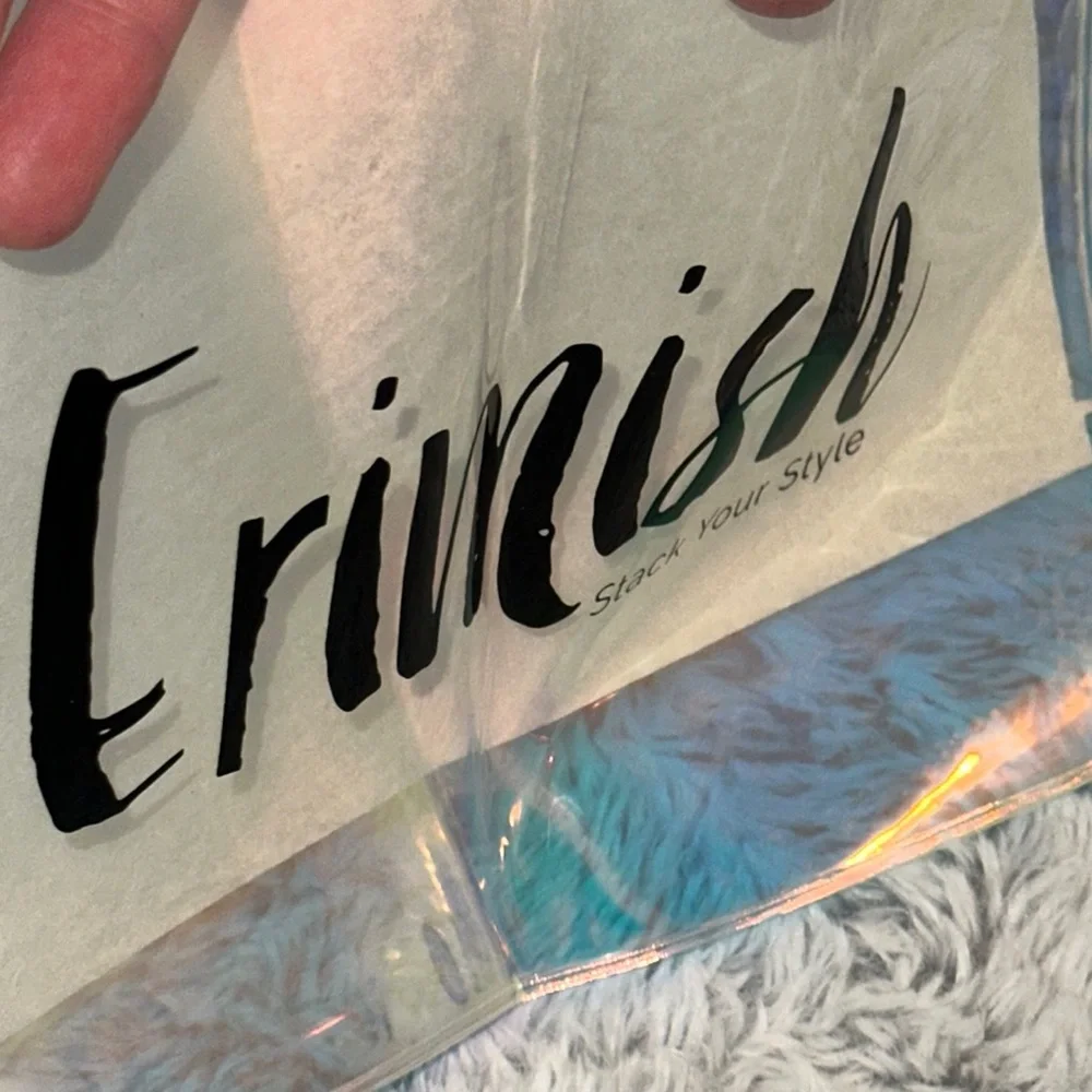 Erimish Iridescent Pouch with Pink‎ and Blue Hues Jewelry Accessory Zippered Bag
